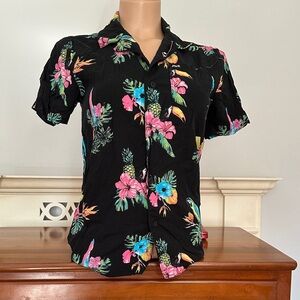 Hurley Black Floral Button-Down Shirt